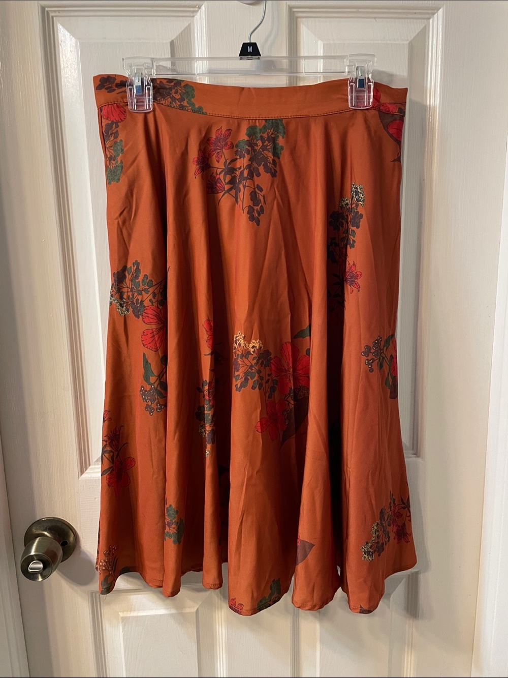 Modcloth Rust Floral Circle Skirt